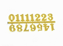 22714 Цифры арабские 20мм (средние), пластик, цв. золото
