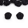 R-01 Цветы пришивные атласные 'Розочка' 10мм черный