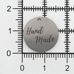 Бирка металлическая круглая с одним отв. 'Hand Made' D16 мм, уп.4шт