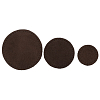 59401 Набор заплаток пришивных из замши, круг d-4см, 6см и 8см, с перфорацией, 3шт/упак, 100% кожа 21 темно-коричневый
