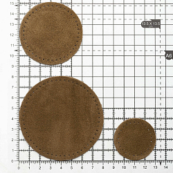 59401 Набор заплаток пришивных из замши, круг d-4см, 6см и 8см, с перфорацией, 3шт/упак, 100% кожа