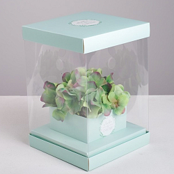 4515429 Коробка для цветов с вазой и PVC окнами, складная 'Любви и Счастья', 16*23*16см