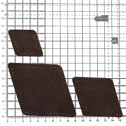59405 Набор заплаток пришивных из замши, ромб 4*5,6см, 6*8,4см, 8*11,2см, с перфорацией, 3шт/упак