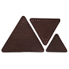 59406 Набор заплаток пришивных из замши, треугольник равностор. 4, 6 и 8см, с перфорацией, 3шт/упак 21 темно-коричневый