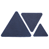 59406 Набор заплаток пришивных из замши, треугольник равностор. 4, 6 и 8см, с перфорацией, 3шт/упак 22 темно-синий