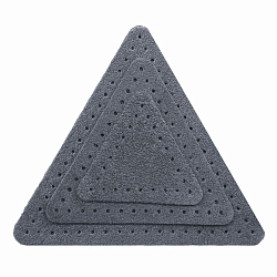 59406 Набор заплаток пришивных из замши, треугольник равностор. 4, 6 и 8см, с перфорацией, 3шт/упак