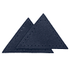 59902 Заплатки пришивные из замши, треугольник равнобедр., стор.6см, с перфорацией, 2шт/уп, 100%кожа 22 темно-синий