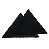 59903 Заплатки пришивные из замши, треугольник равнобедр., стор.8см, с перфорацией, 2шт/уп, 100%кожа 20 черный