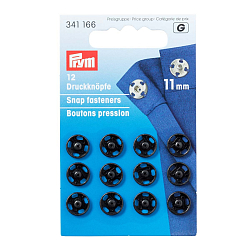 Кнопки пришивные пластиковые 341166 Пришивные кнопки 11мм (латунь), черный Prym