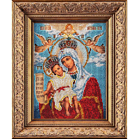В168 Набор для вышивания бисером 'Кроше' 'Богородица Милующая', 20x26 см