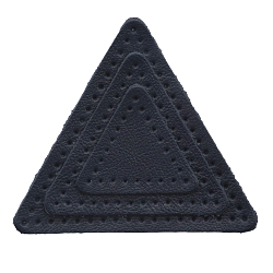 9406 Набор заплаток пришивных из кожи, треугольник равностор. 4, 6 и 8см, с перфорацией, 3шт/упак