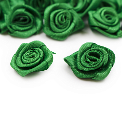 Цветы пришивные атласные 'Роза' 1,9 см (579 зелёный)