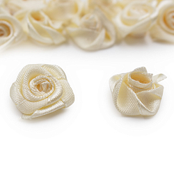 Цветы пришивные атласные 'Роза' 1,9 см (DE5-9C кремовый)