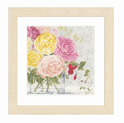 0155030-PN Набор для вышивания LanArte 'Пастельный цветы в вазе' 30x31 см