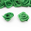 Цветы пришивные атласные 'Роза' 1,5 см зеленый