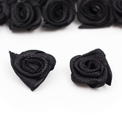Цветы пришивные атласные 'Роза' 1,5 см (черный)