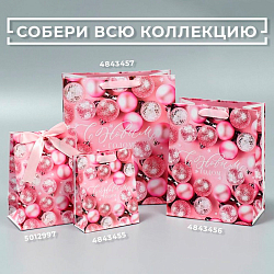 4843457 Пакет ламинированный вертикальный 'Розовые шарики', ML 23*27*11,5 см