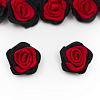 Цветы пришивные двухцветные 'Роза' 1,5 см 250/030 красный/черный