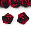 Цветы пришивные двухцветные 'Роза' 2,5 см 250/030 красный/черный
