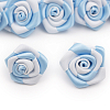 Цветы пришивные двухцветные 'Роза' 2,5 см 311/029 св.голубой/белый