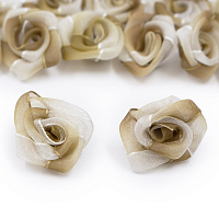 Цветы пришивные органза 'Роза' 2,5 см (бежевый)