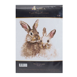 1-34 Набор для вышивания АЛИСА 'Милые кролики' 14*14см