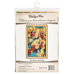 БН-3119 Набор для вышивания бисером Hobby&Pro 'Желтая орхидея', 24*40 см
