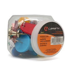 LAMARK617 Набор - кнопки & зажимы в пластиковой банке