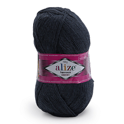 Пряжа ALIZE 'Superwash Comfort Socks' 100гр. 420м. (75% SW шерсть, 25% полиамид) (872 темно-синий)