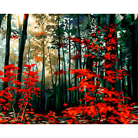 A140 Набор для рисования по номерам 'Утро в осеннем лесу' 40*50см