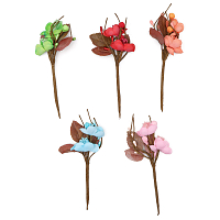 Декоративные мини-букетики для декора и творчества 'Магнолия' 14см, 5шт, 5 цветов