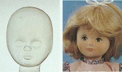 00401 Маска для лица куклы пластиковая Nina высотой 30 см Glorex