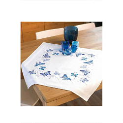 PN-0145088 Набор для вышивания скатерти Vervaco 'Синие бабочки' 80x80см