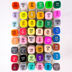 DV-12963-48 Набор маркеров для скетчинга двусторонние, 48 цветов, Darvish