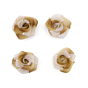 Цветы пришивные органза 'Роза' 2,5 см, 4шт бежевый