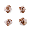 Цветы пришивные органза 'Роза' 2,5 см, 4шт коричневый