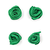 Цветы пришивные атласные 'Роза' 1,5 см, 4шт зеленый