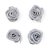 Цветы пришивные атласные 'Роза' 1,5 см, 4шт серебристо-серый