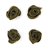 Цветы пришивные атласные 'Роза' 1,5 см, 4шт темно-оливковый