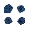 Цветы пришивные атласные 'Роза' 1,5 см, 4шт темно-синий
