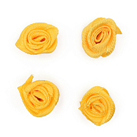 Цветы пришивные атласные 'Роза' 1,5 см, 4шт (желтый)
