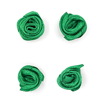 Цветы пришивные атласные 'Роза' 1,5 см, 4шт (зеленый)