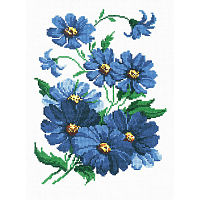 733 (Т30) Набор для вышивания РС-Студия 'Синие цветочки' 29*20 см