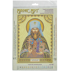 ACK-085 Схема для вышивки иконы бисером на натуральном художественном холсте 'Святой Вениамин' 17*23см