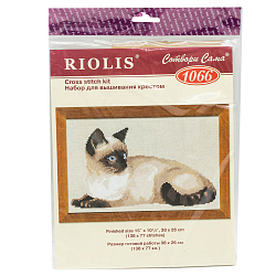 1066 Набор для вышивания Риолис 'Тайская кошка', 38*26 см