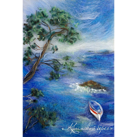 Набор для валяния (живопись цветной шерстью) 'Крымский берег' 21x29,7см (А4)