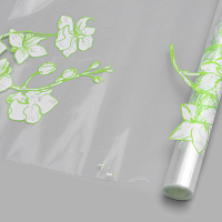Пленка 'Орхидея' прозрачная, салатово-белая, 70см*9,14м +/- 5%