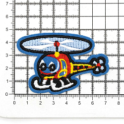 Термоаппликация 'Вертолёт с глазами', красно-синий/желтый, 5,0*6,8см, Hobby&Pro