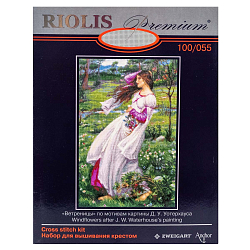 100/055 Частичная вышивка Риолис 'Ветреницы' по мотивам картины Д.У. Уотерхауса' 30*45 см