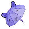 AR1442 Зонтик из болони с ушками 22см фиолетовый